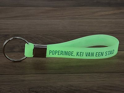 glow-in-the-dark sleutelhanger van siliconen met bedrukking in 1 kleur
